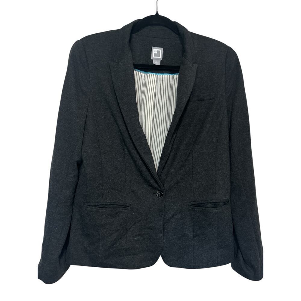 JCP Dark Gray Blazer Large EUC One‎ Button Workwear Career Classic Style